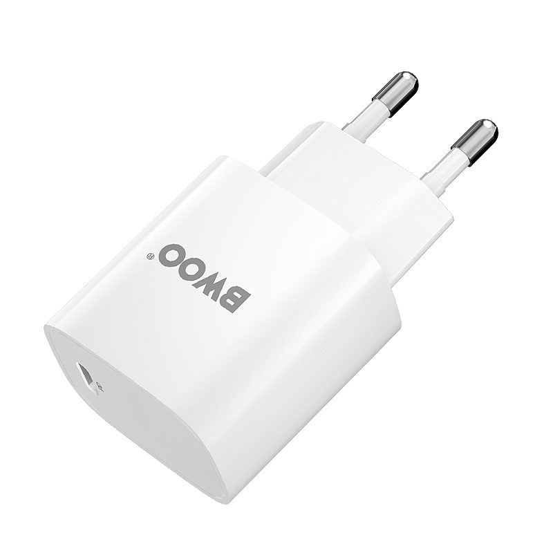 BWOO CDA159 PD wall charger 20W 1x USB-C port + Lightning white - Billede 2