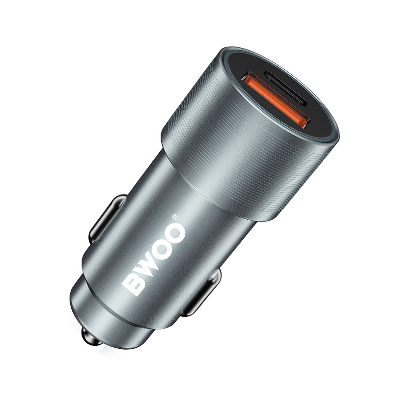 BWOO BO-CC73 PD car charger 1x USB-C - USB-A port 38W silver