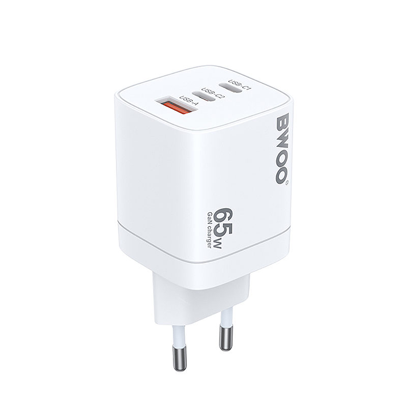 BWOO CDA147PD wall charger 65W 2x USB-C port + USB-A white - Billede 2