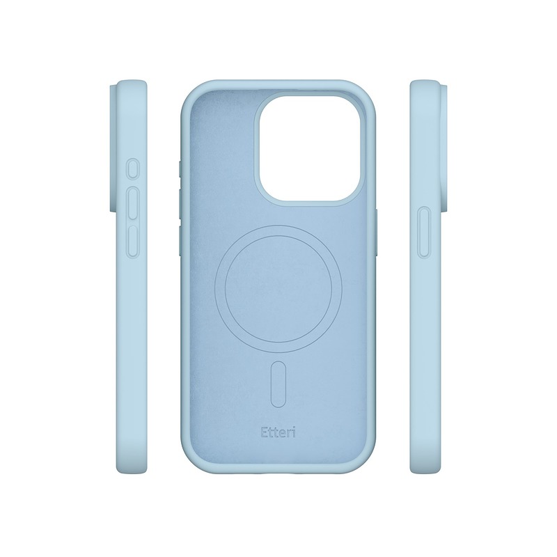 Etteri Silicone Mag case for iPhone 15 Pro Max 6,7" light blue - Billede 4