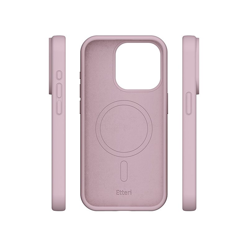 Etteri Silicone Mag case for iPhone 15 6,1" light pink - Billede 4