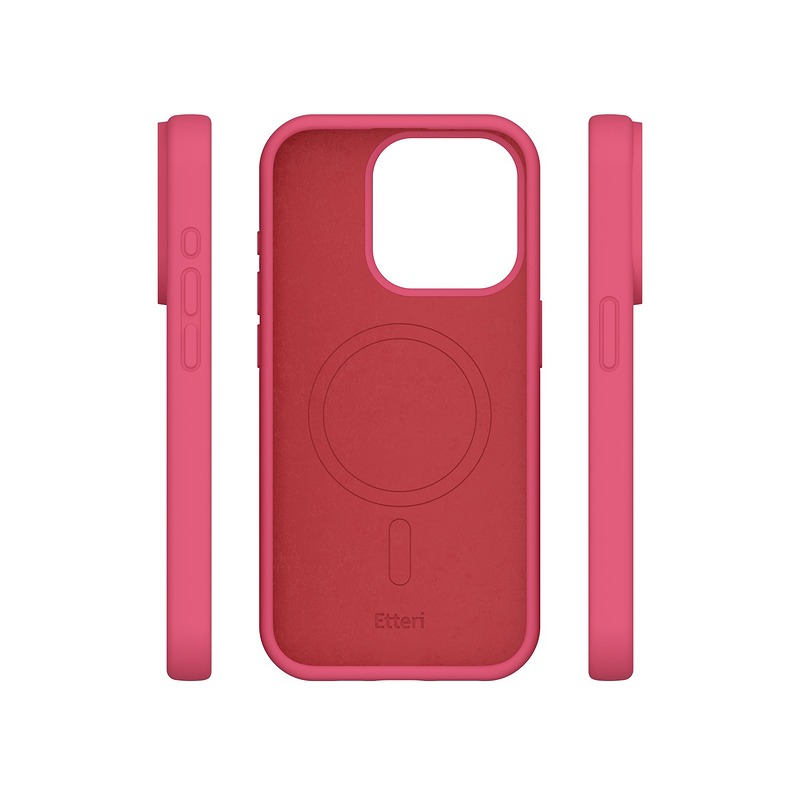 Etteri Silicone Mag case for iPhone 15 Pro Max 6,7" raspberry - Billede 4