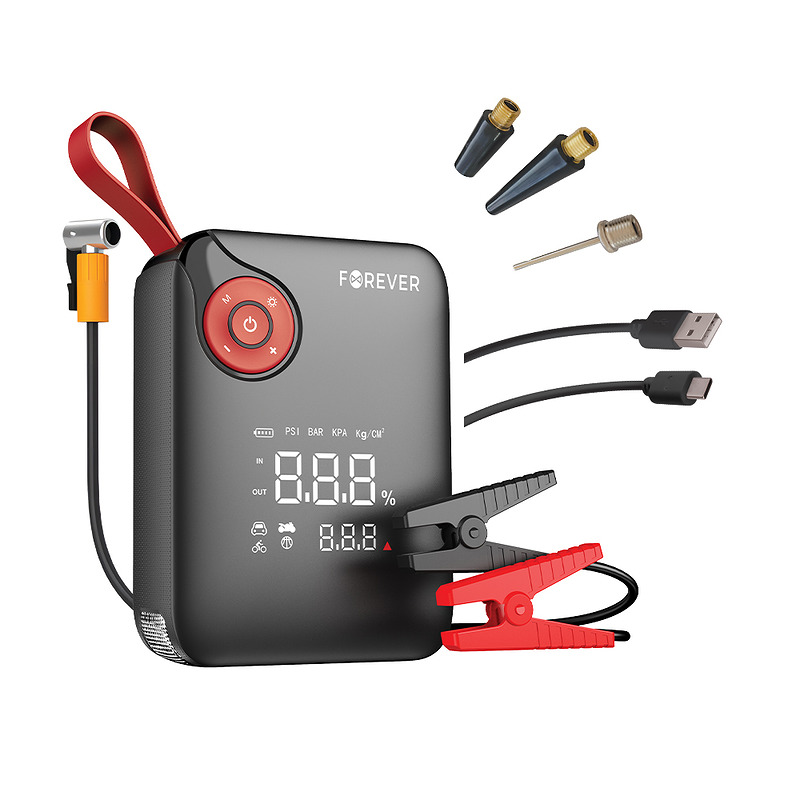 Forever jump starter 4in1 JS-400 26,64Wh black-red