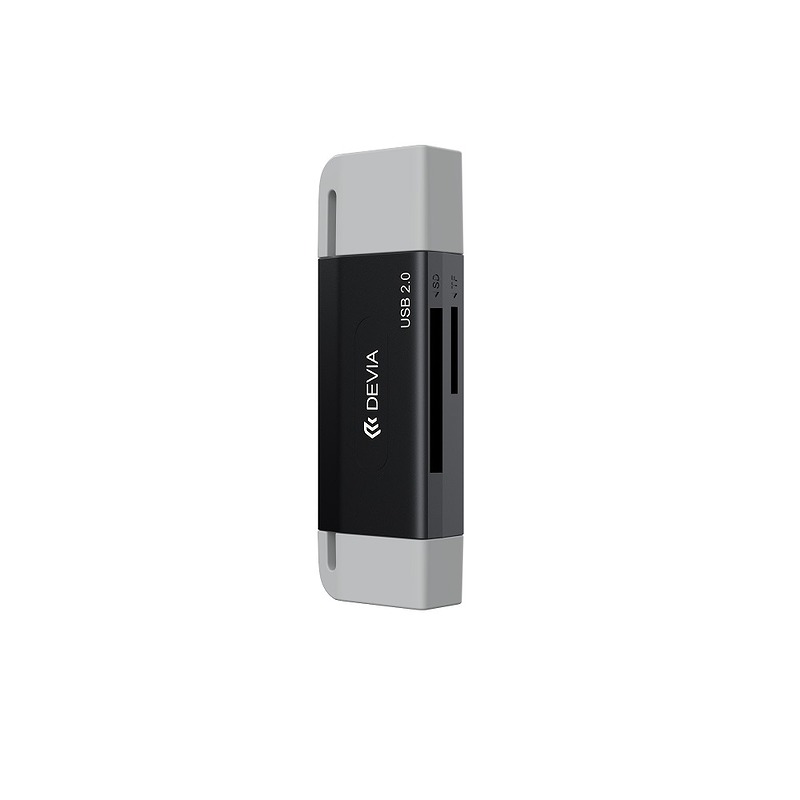 Devia card reader 2in1 EL239 USB/USB-C 2.0 black - Billede 3