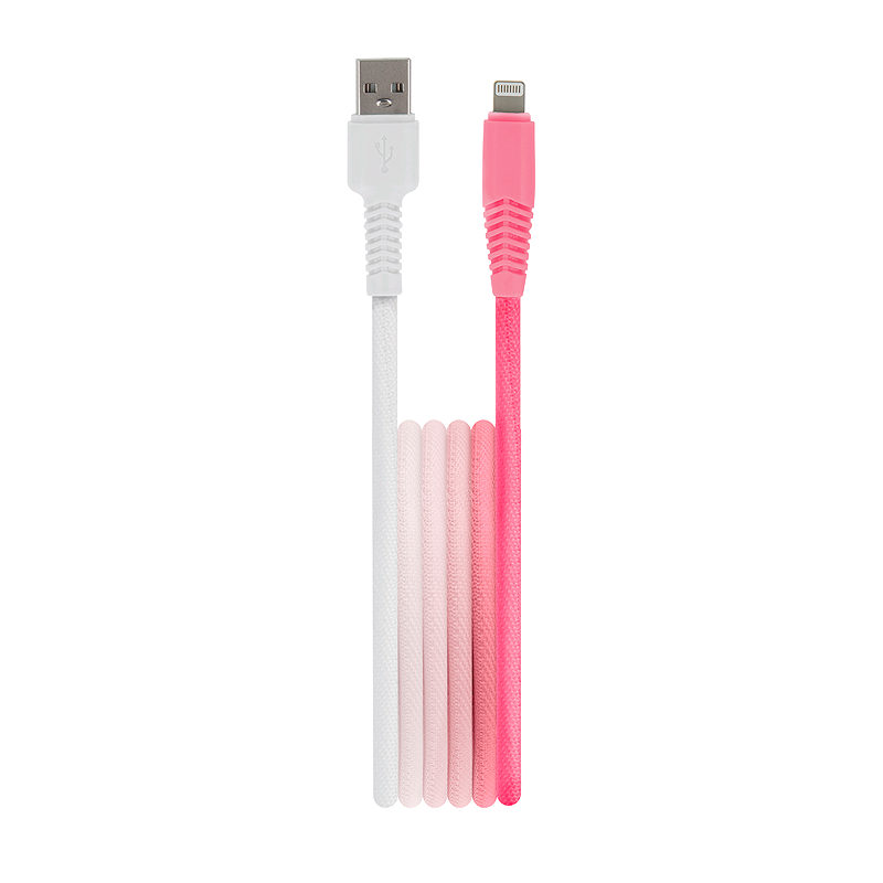 Setty cable USB - Lightning 1,5 m 2,4A KGA-L-1.52420 white-pink gradient