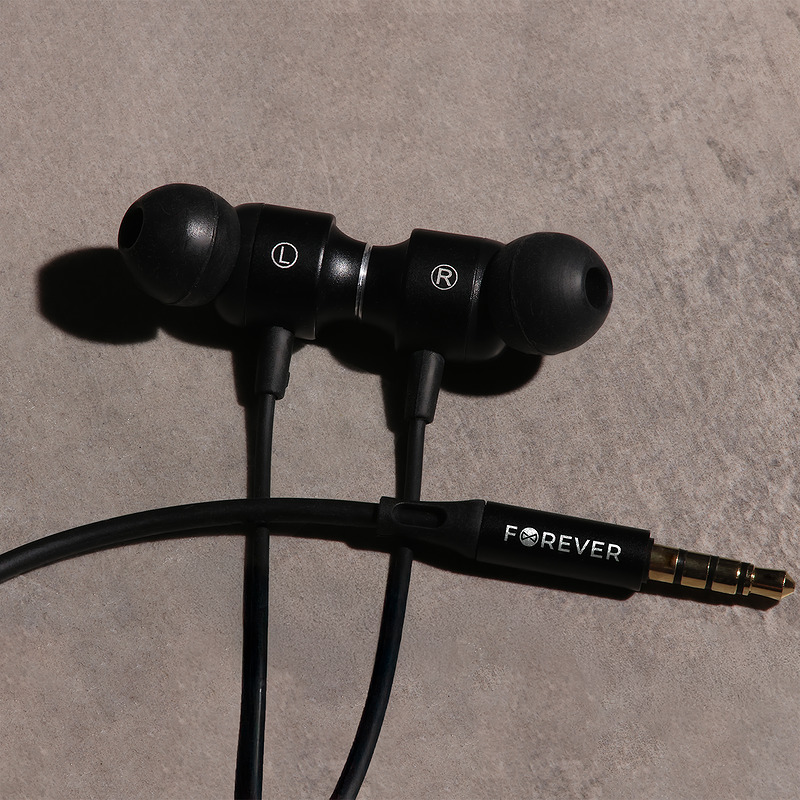 Forever wired earphones EP-01 jack 3,5mm black - Billede 2