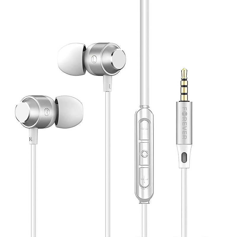 Forever wired earphones EP-01 jack 3,5mm white