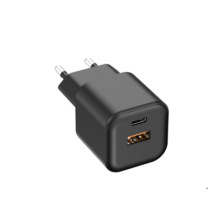 Setty wall charger USB-A + USB-C 20W LSGaN-AC-201 black