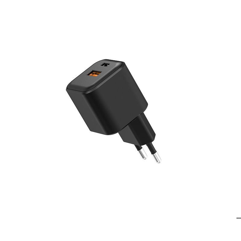 Setty wall charger USB-A + USB-C 20W LSGaN-AC-201 black - Billede 2