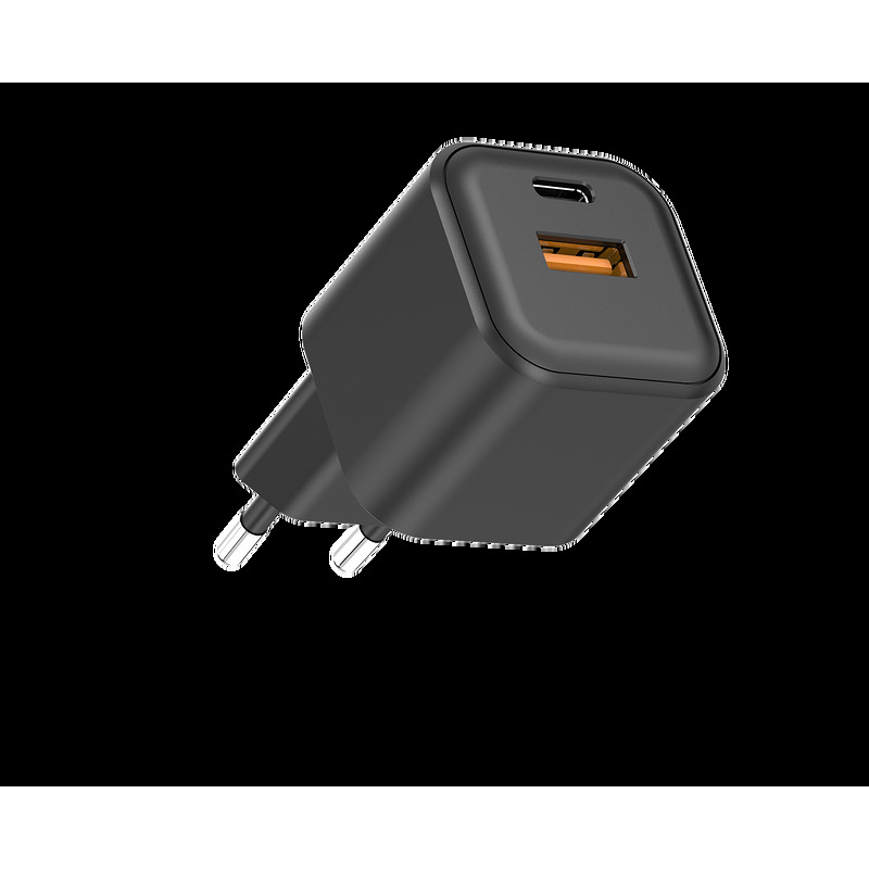 Setty wall charger USB-A + USB-C 20W LSGaN-AC-201 black - Billede 5