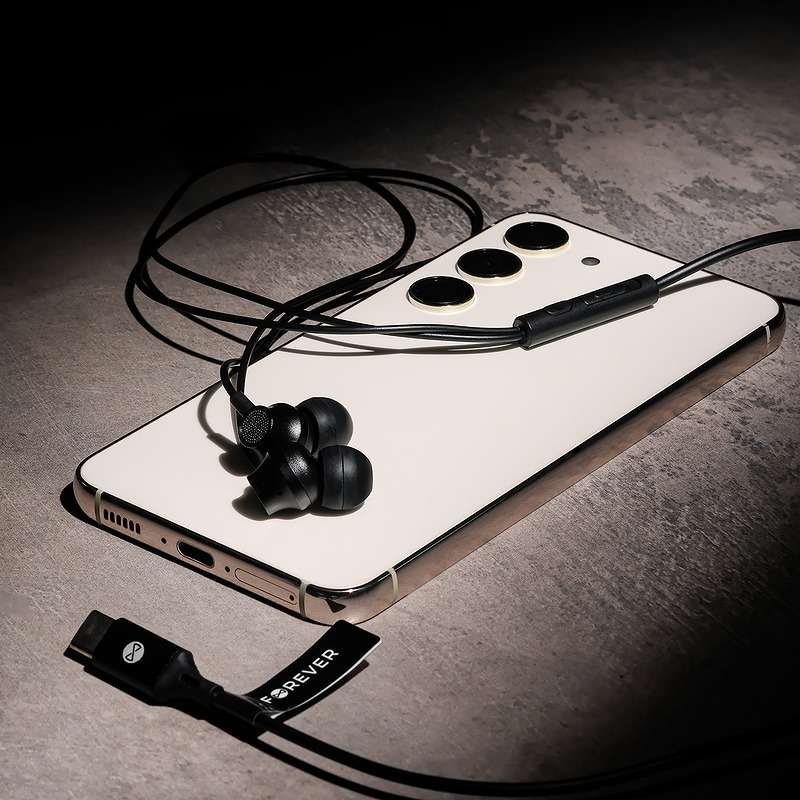Forever wired earphones EP-02  USB-C black - Billede 5