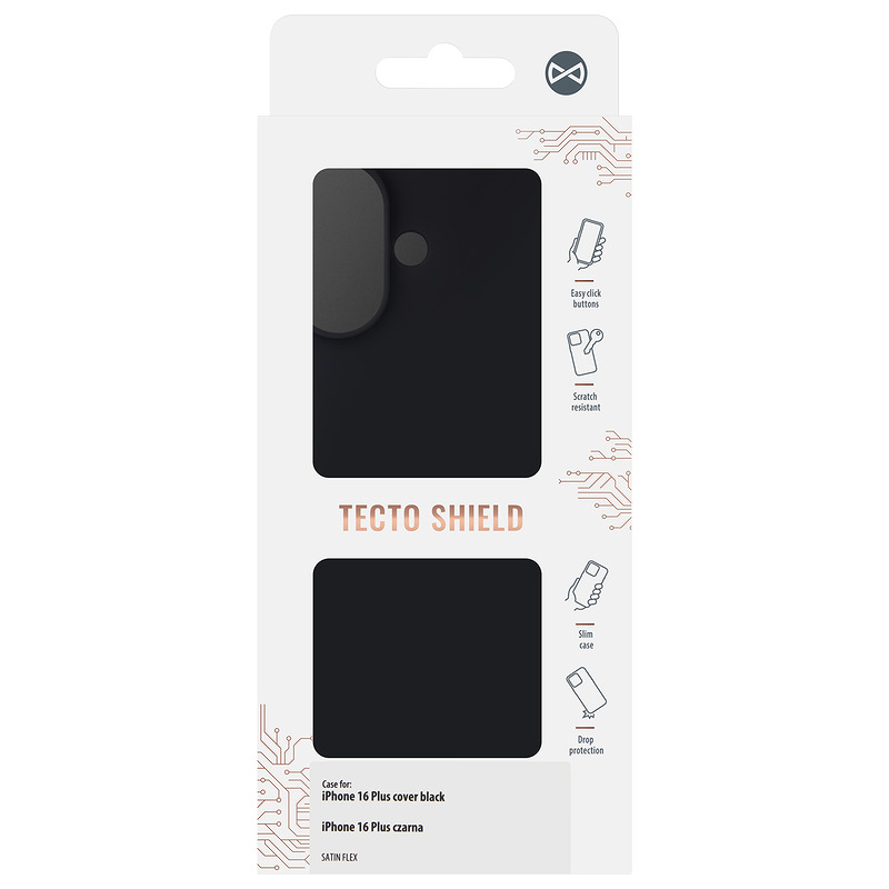 Satin Flex iPhone 16 Plus cover black - Billede 3