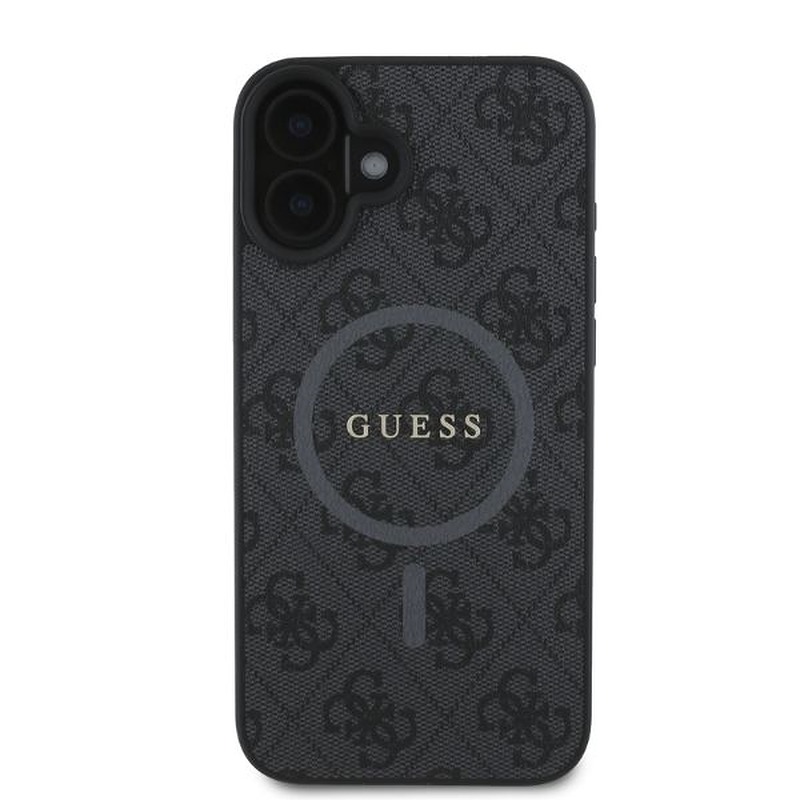 Guess case for iPhone 16 6,1" GUHMP16SG4GFRK black hardcase 4G Ring Classic Logo MagSafe - Billede 3