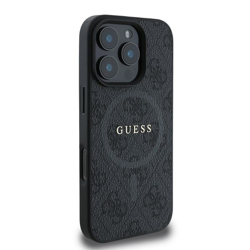 Guess case for iPhone 16 Pro Max 6,9" GUHMP16XG4GFRK black hardcase 4G Ring Classic Logo MagSafe - Billede 2