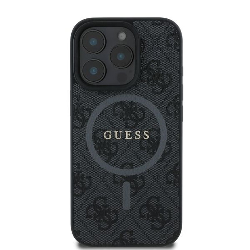 Guess case for iPhone 16 Pro Max 6,9" GUHMP16XG4GFRK black hardcase 4G Ring Classic Logo MagSafe - Billede 3