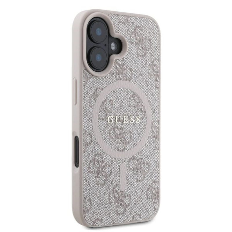 Guess case for iPhone 16 6,1" GUHMP16SG4GFRP pink hardcase 4G Ring Classic Logo MagSafe - Billede 2