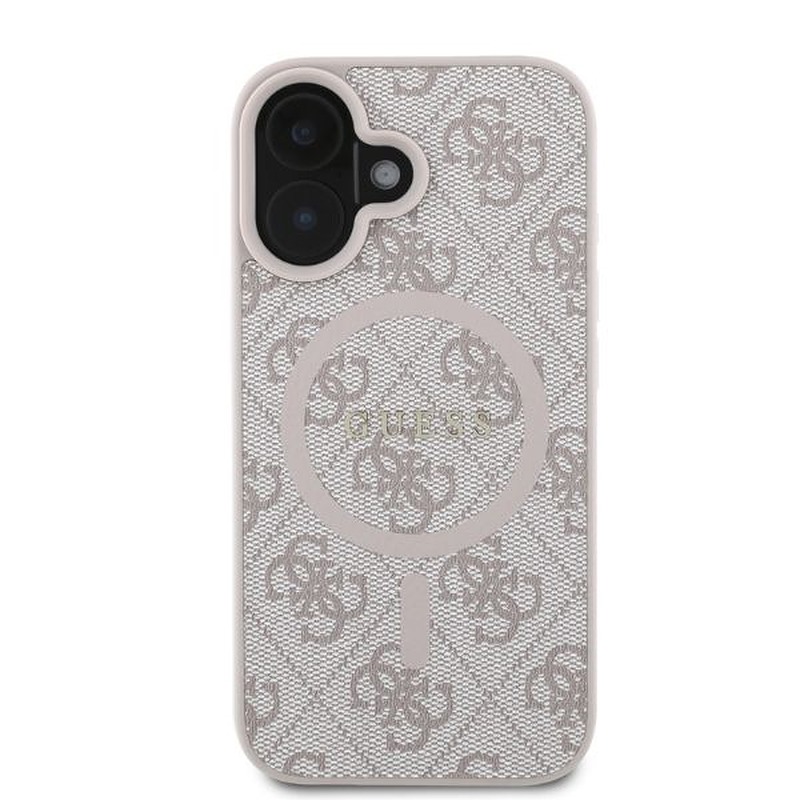 Guess case for iPhone 16 6,1" GUHMP16SG4GFRP pink hardcase 4G Ring Classic Logo MagSafe - Billede 3