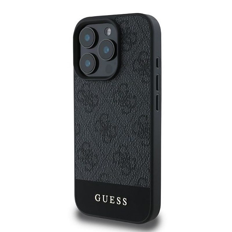 Guess case for iPhone 16 Pro 6,3" GUHCP16LG4GLGR grey hardcase 4G Bottom Stripe - Billede 2