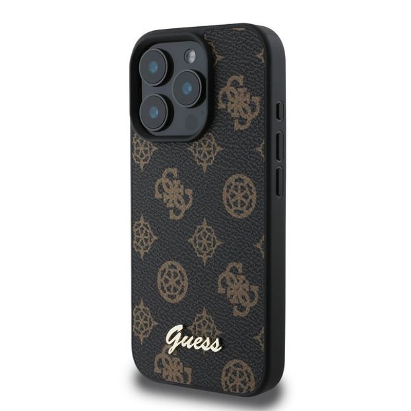 Guess case for iPhone 16 Pro 6,3" GUHMP16LPGPYSK black hardcase Peony Script MagSafe - Billede 2
