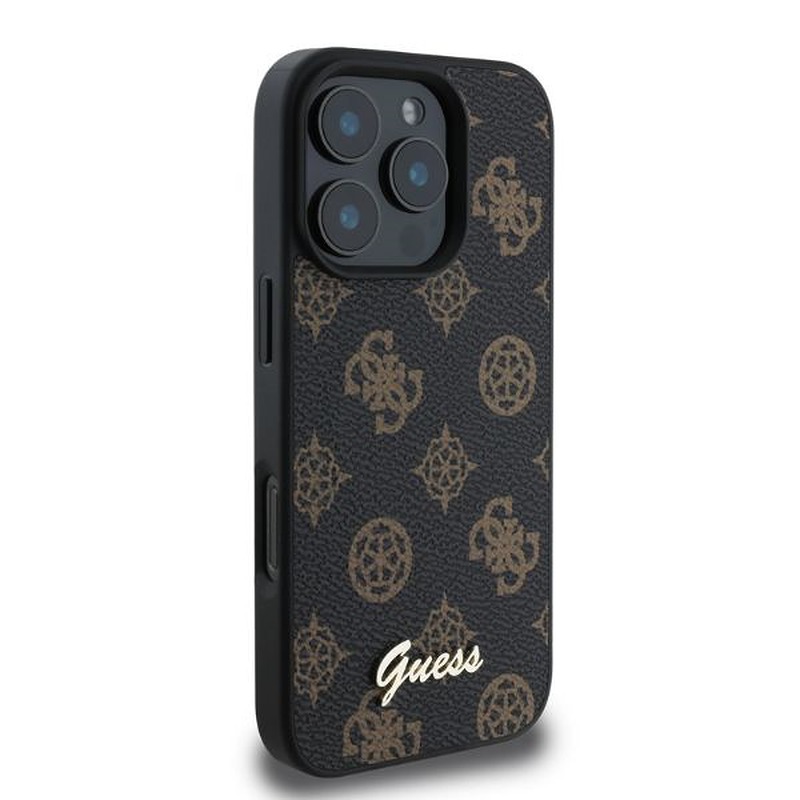 Guess case for iPhone 16 Pro Max 6,9" GUHMP16XPGPYSK black hardcase Peony Script MagSafe - Billede 2