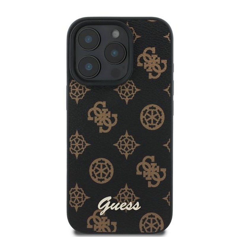 Guess case for iPhone 16 Pro Max 6,9" GUHMP16XPGPYSK black hardcase Peony Script MagSafe - Billede 3