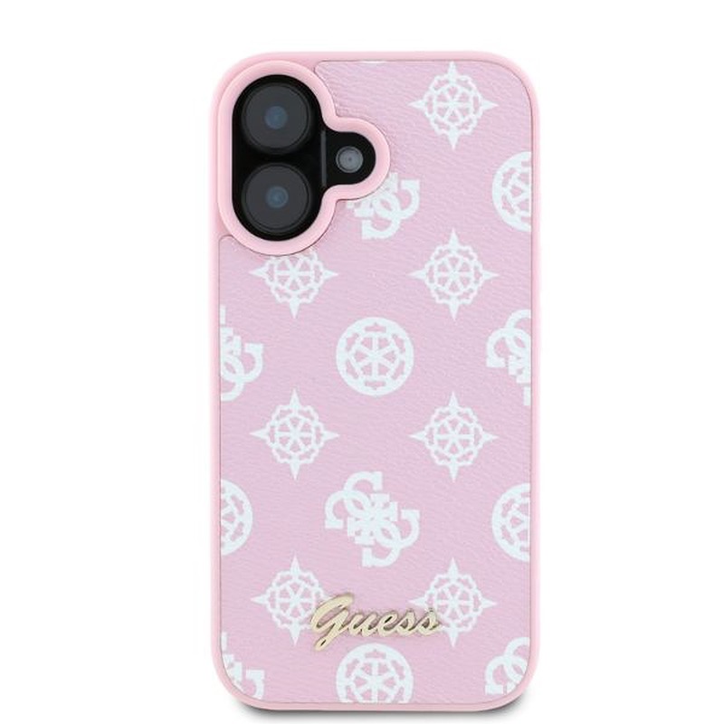 Guess case for iPhone 16 6,1" GUHMP16SPGPYSP pink hardcase Peony Script MagSafe - Billede 3