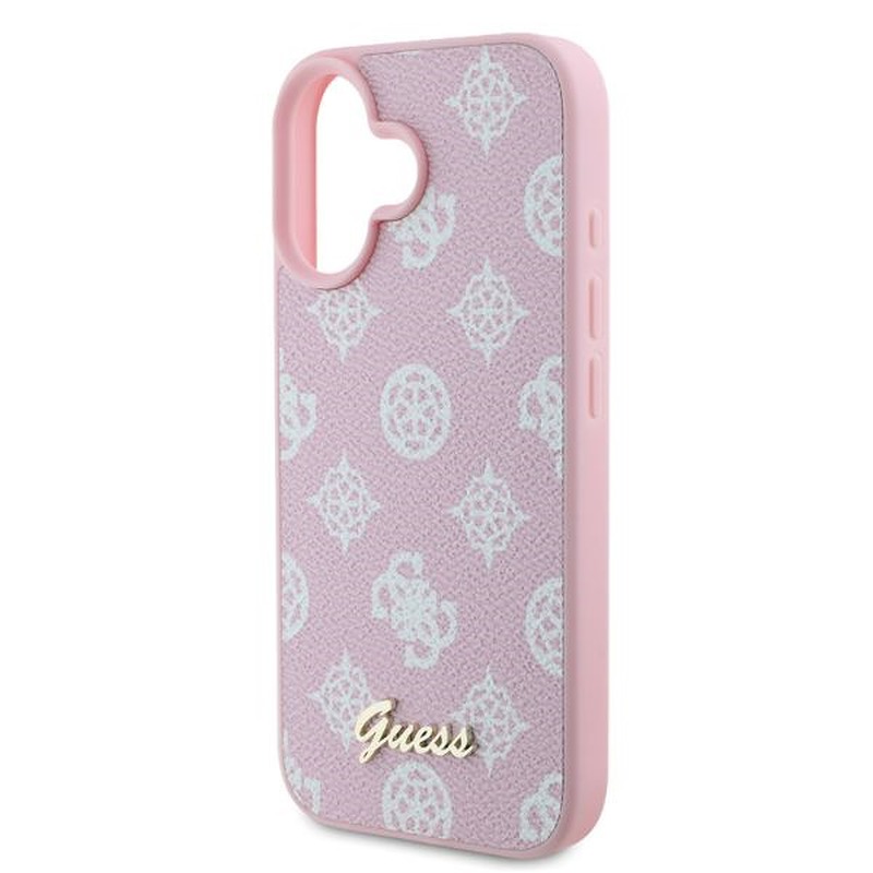 Guess case for iPhone 16 6,1" GUHMP16SPGPYSP pink hardcase Peony Script MagSafe - Billede 4