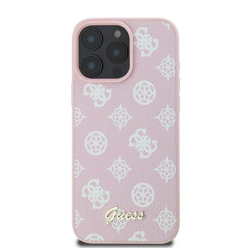 Guess case for iPhone 16 Pro Max 6,9" GUHMP16XPGPYSP pink hardcase Peony Script MagSafe - Billede 3