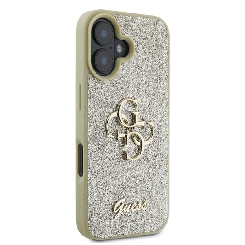 Guess case for iPhone 16 6,1" GUHCP16SHG4SGD gold hardcase Fixed Glitter Big 4G - Billede 2
