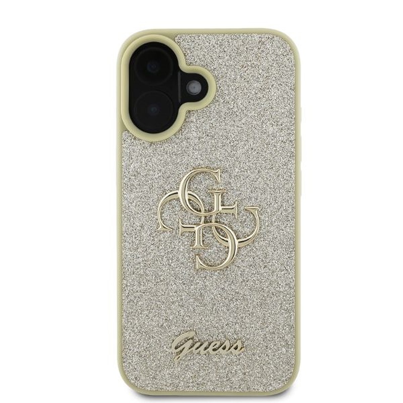 Guess case for iPhone 16 6,1" GUHCP16SHG4SGD gold hardcase Fixed Glitter Big 4G - Billede 3