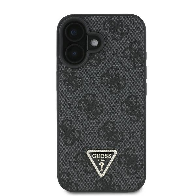 Guess case for iPhone 16 Plus 6,7" GUHCP16MP4TDPK Leather 4G Triangle Strass black MagSafe - Billede 3