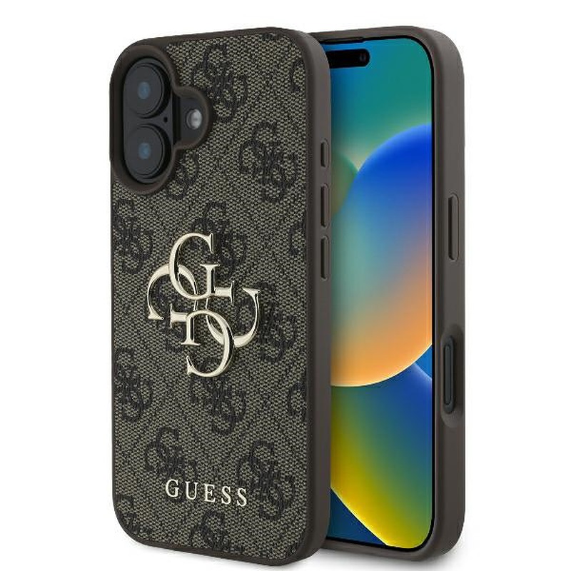 Guess case for iPhone 16 Plus 6,7" GUHCP16M4GMGBR 4G Big Logo brown