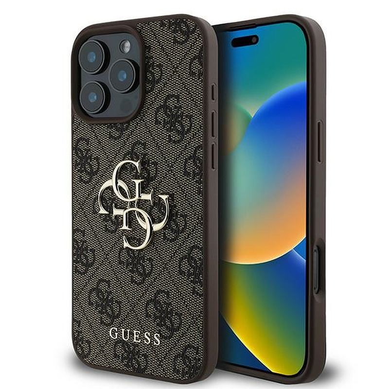 Guess case for iPhone 16 Pro 6,3" GUHCP16L4GMGBR 4G Big Logo brown