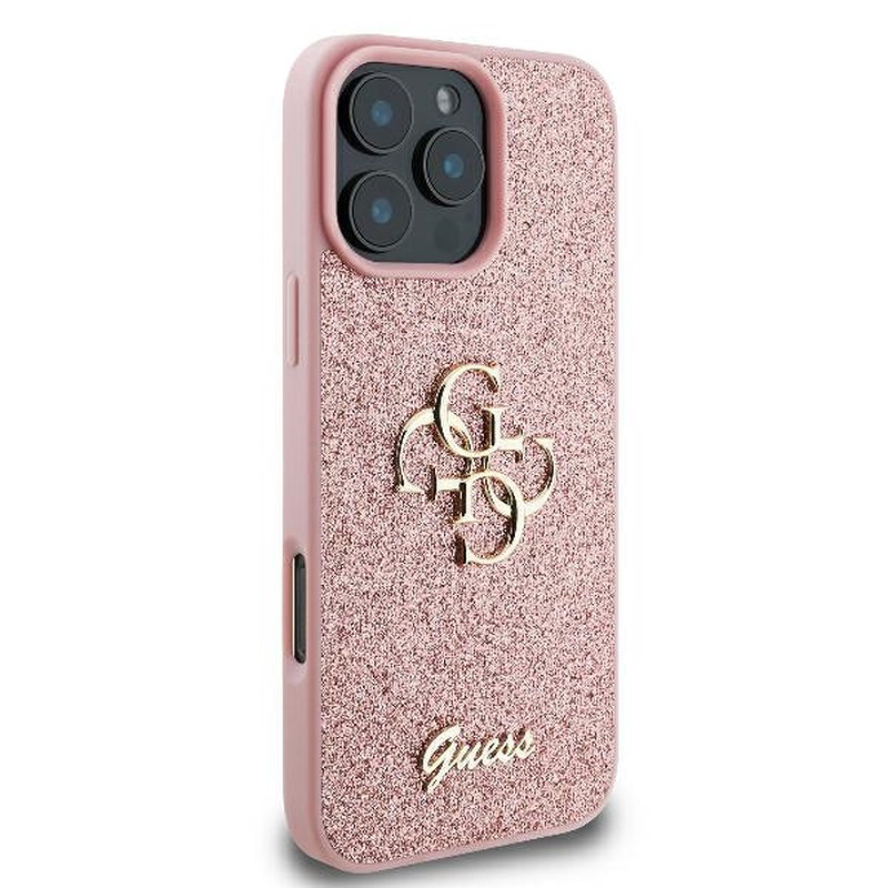 Guess case for iPhone 16 Pro 6,3" GUHCP16LHG4SGP Fixed Glitter Big 4G pink - Billede 4