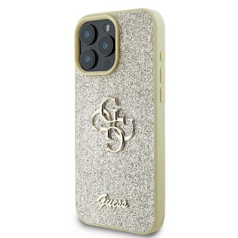 Guess case for iPhone 16 Pro 6,3" GUHCP16LHG4SGD Fixed Glitter Big 4G gold - Billede 2