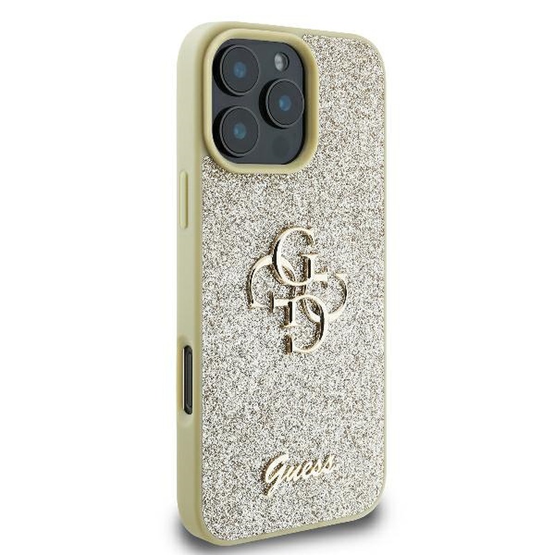 Guess case for iPhone 16 Pro 6,3" GUHCP16LHG4SGD Fixed Glitter Big 4G gold - Billede 4
