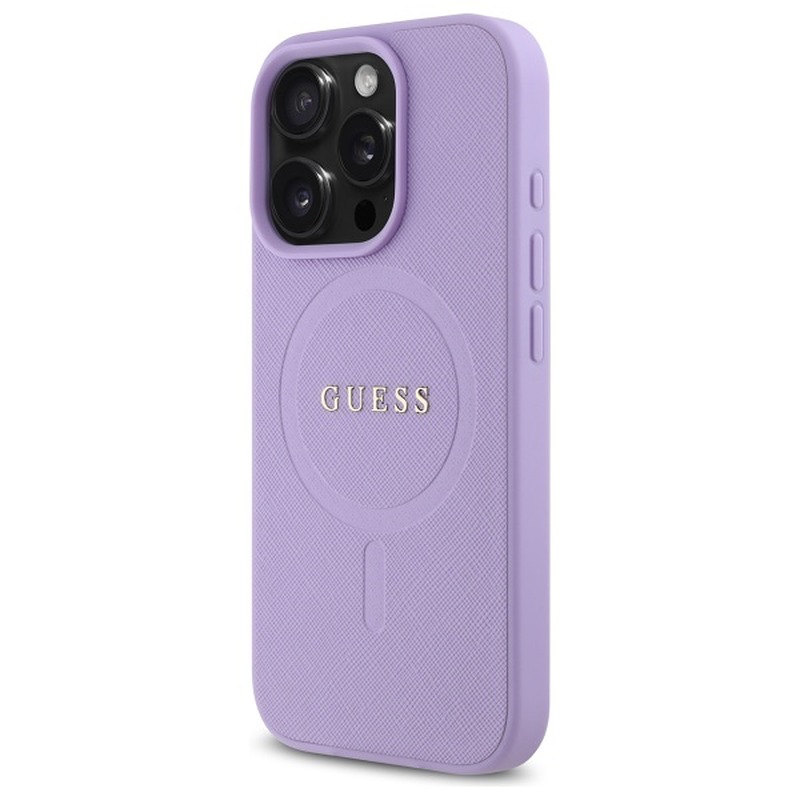 Guess case for iPhone 16 Pro Max 6,9" GUHMP16XPSAHMCU Saffiano purple MagSafe - Billede 2