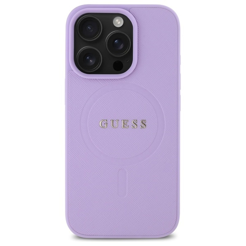 Guess case for iPhone 16 Pro Max 6,9" GUHMP16XPSAHMCU Saffiano purple MagSafe - Billede 3