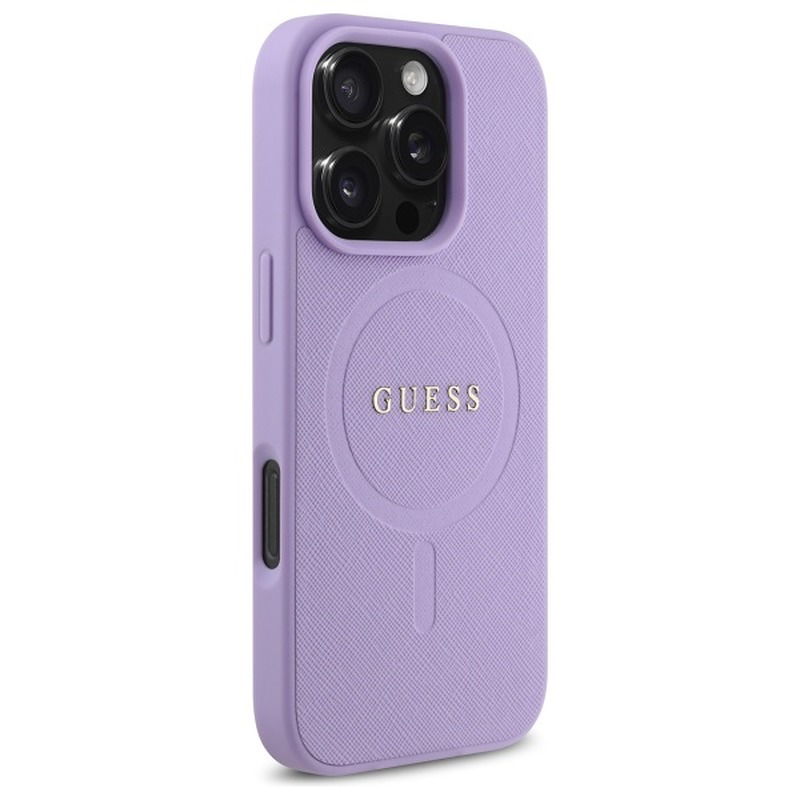 Guess case for iPhone 16 Pro Max 6,9" GUHMP16XPSAHMCU Saffiano purple MagSafe - Billede 4