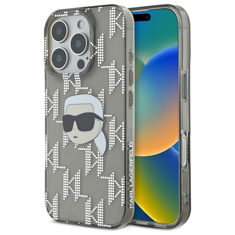 Karl Lagerfeld case for iPhone 16 Pro 6,3" KLHCP16LHKLPKHK black Hard IML Karl Head Electroplated