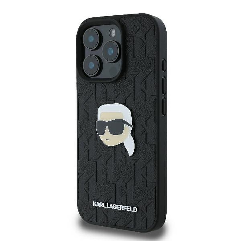 Karl Lagerfeld case for iPhone 16 Pro 6,3" KLHCP16LPGKLKIPK black Hard Monogram Karl Head Pin - Billede 2
