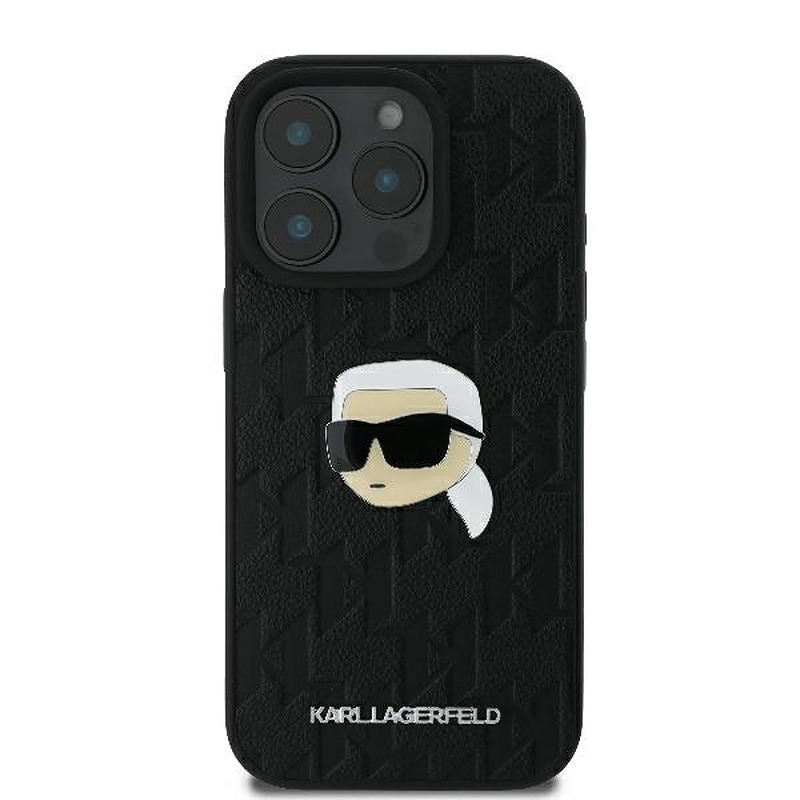 Karl Lagerfeld case for iPhone 16 Pro 6,3" KLHCP16LPGKLKIPK black Hard Monogram Karl Head Pin - Billede 3