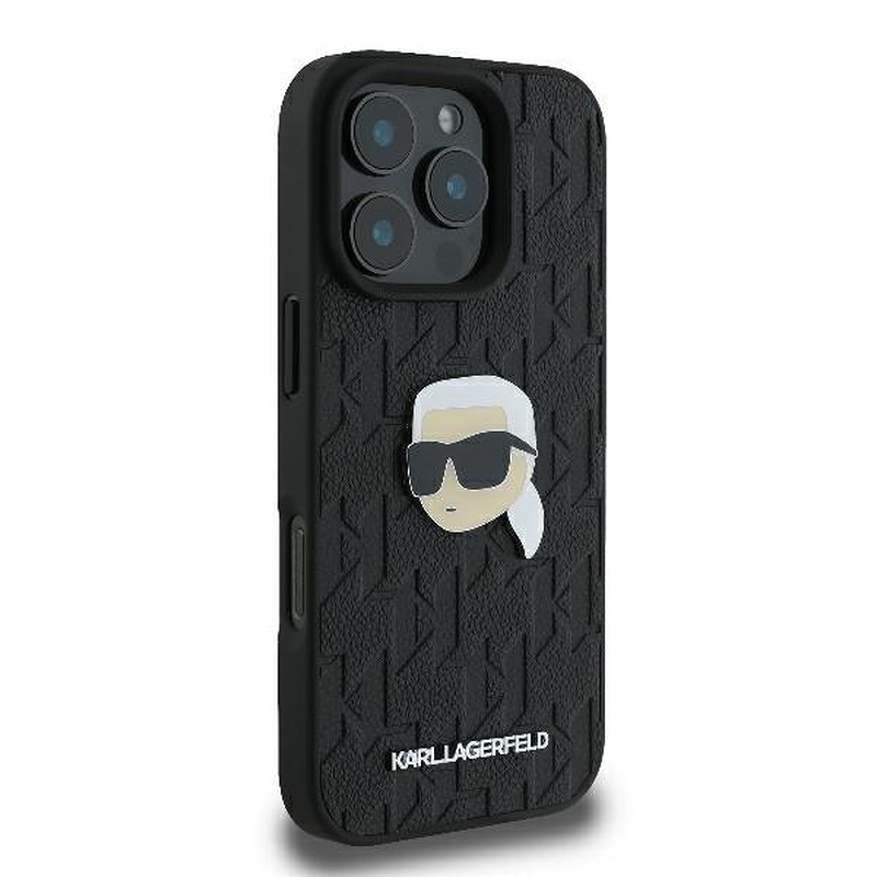 Karl Lagerfeld case for iPhone 16 Pro 6,3" KLHCP16LPGKLKIPK black Hard Monogram Karl Head Pin - Billede 4