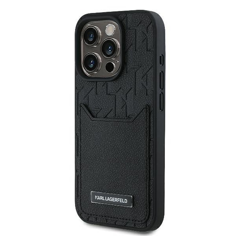 Karl Lagerfeld case for iPhone 16 Pro Max 6,9" KLHCP16XPGKHPRPK black Hard Cardslots Monogram - Billede 2