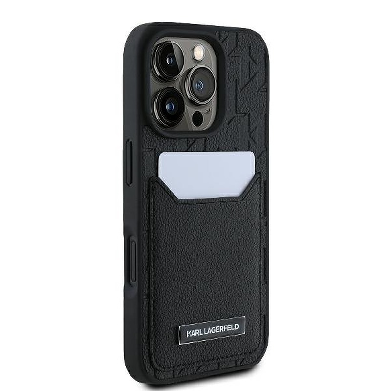 Karl Lagerfeld case for iPhone 16 Pro Max 6,9" KLHCP16XPGKHPRPK black Hard Cardslots Monogram - Billede 4