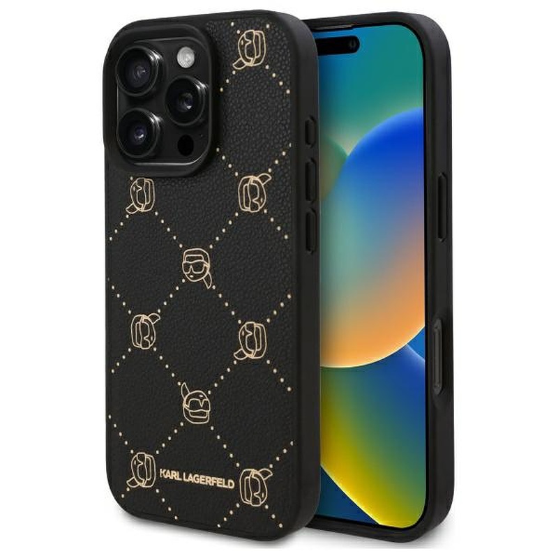 Karl Lagerfeld case for iPhone 16 Pro Max 6,9" KLHMP16XPGKHPHK black Hard Karl Head MagSafe