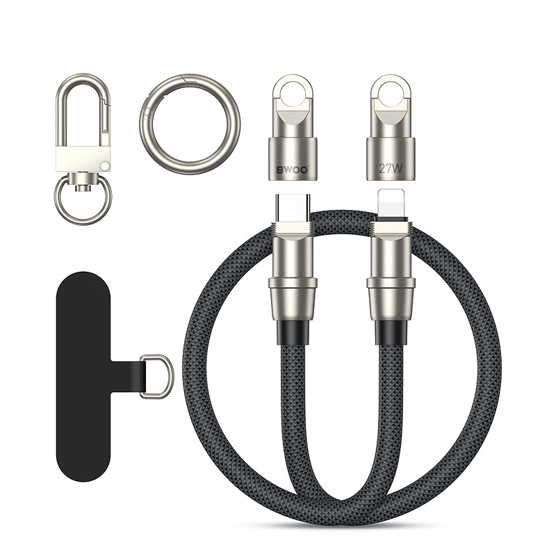 BWOO Lanyard Cable USB-C - Lightning 0.3m 27W with strap - Billede 2
