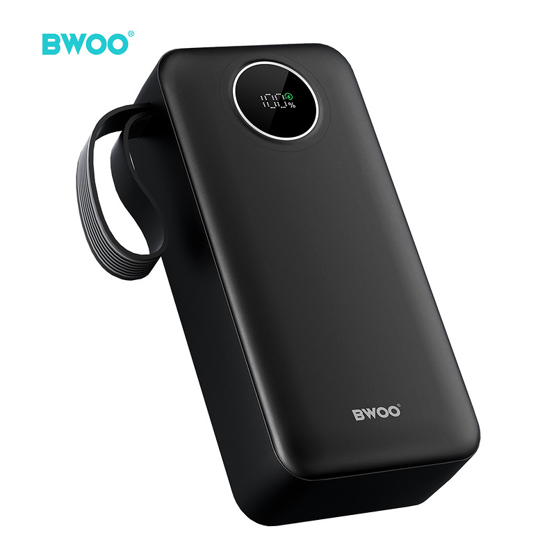 BWOO 22,5W 30000 mAh power bank with LCD screen, black - Billede 2