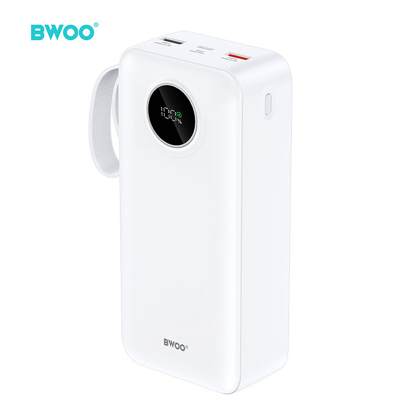 BWOO 22,5W 30000 mAh power bank with LCD screen, white