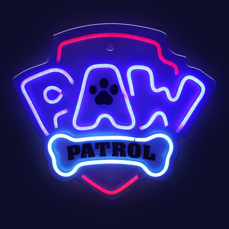 Hanging neon LED Paw Patrol on plexiglass - Logo OW-130146 - Billede 2